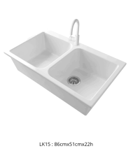 lavabo robinet bleu provence | Évier rétro céramique
