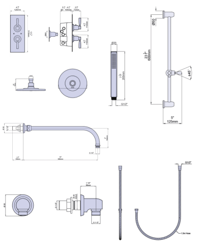 Set de douche 1 Langbourn - Perrin & Rowe