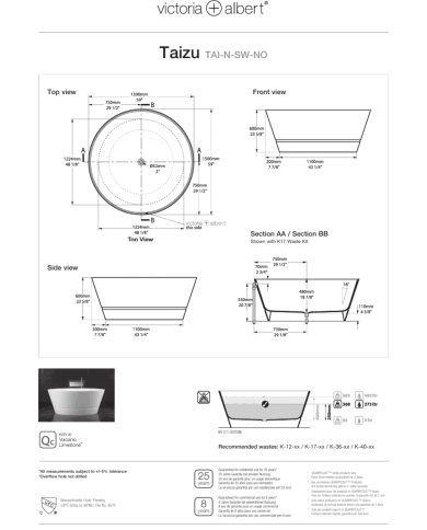 baignoire autoportante Victoria+Albert | Taizu 150x150