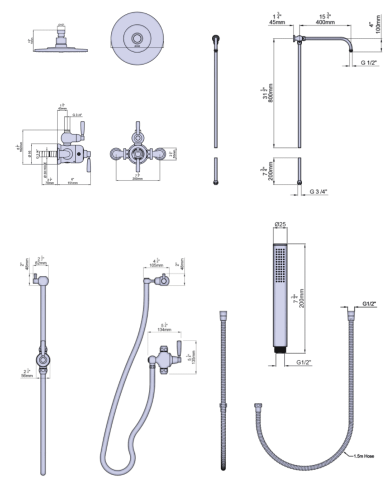 Set de douche 2 Langbourn - Perrin & Rowe