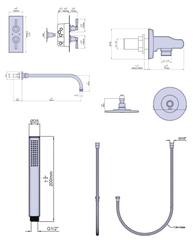 Set de douche 3 Langbourn - Perrin & Rowe