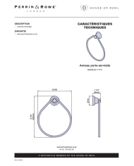 Anneau porte-serviette 150mm Langbourn - Perrin & Rowe