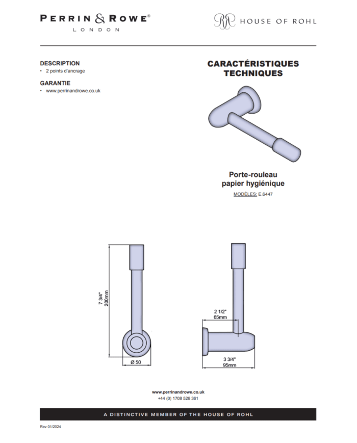 Porte-rouleau papier Langbourn - Perrin & Rowe