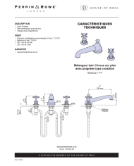 Mélangeur bain 3 trous croisillons Traditional - Perrin & Rowe
