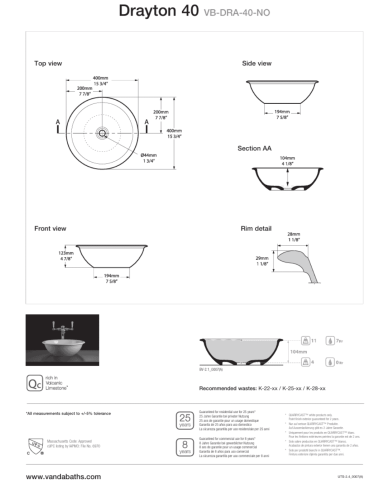 Lavabo Drayton 40 - Victoria + Albert
