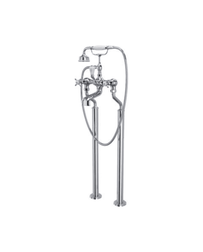 Mélangeur bain/douche sur colonnes croisillons Traditional - Perrin & Rowe