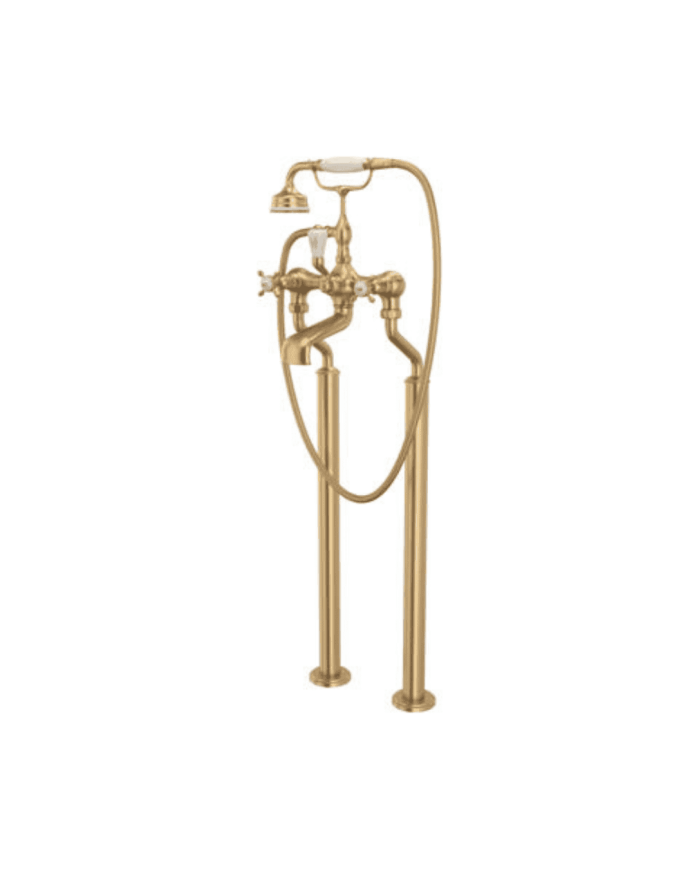 Mélangeur bain/douche sur colonnes croisillons Traditional - Perrin & Rowe