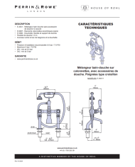 Mélangeur bain/douche croisillons Traditional - Perrin & Rowe