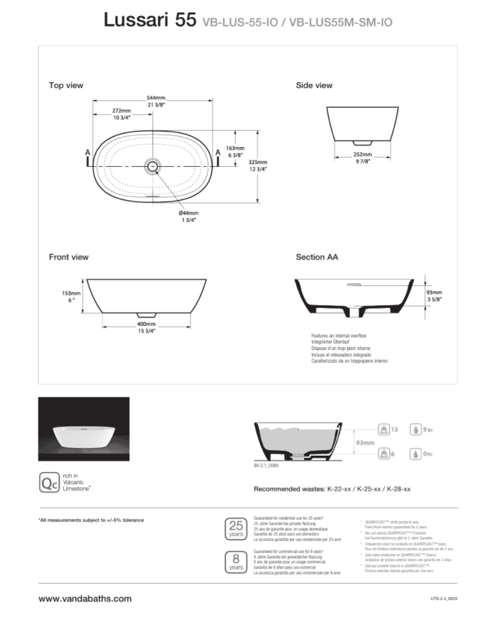 Lavabo Lussari 55 - Victoria + Albert