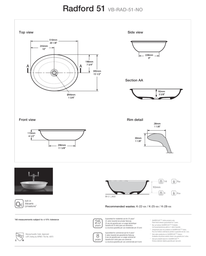 Lavabo Radford 51 - Victoria + Albert