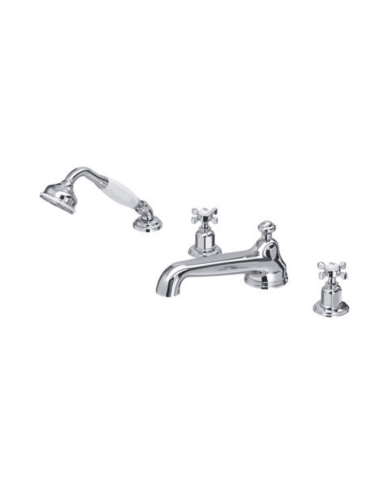 Mélangeur bain/douche 4 trous croisillons Traditional - Perrin & Rowe