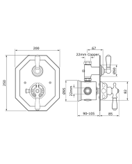 Mitigeur douche thermostatique encastré Traditional - Perrin & Rowe