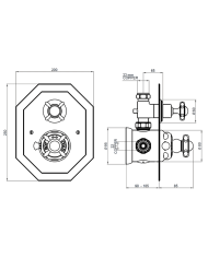 Mitigeur douche thermostatique encastré croisillons Traditional - Perrin & Rowe