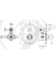 Mitigeur thermostatique encastré 2 voies Traditional - Perrin & Rowe