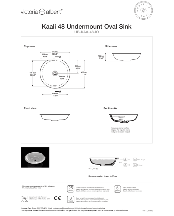 Lavabo Kaali 48 - Victoria + Albert