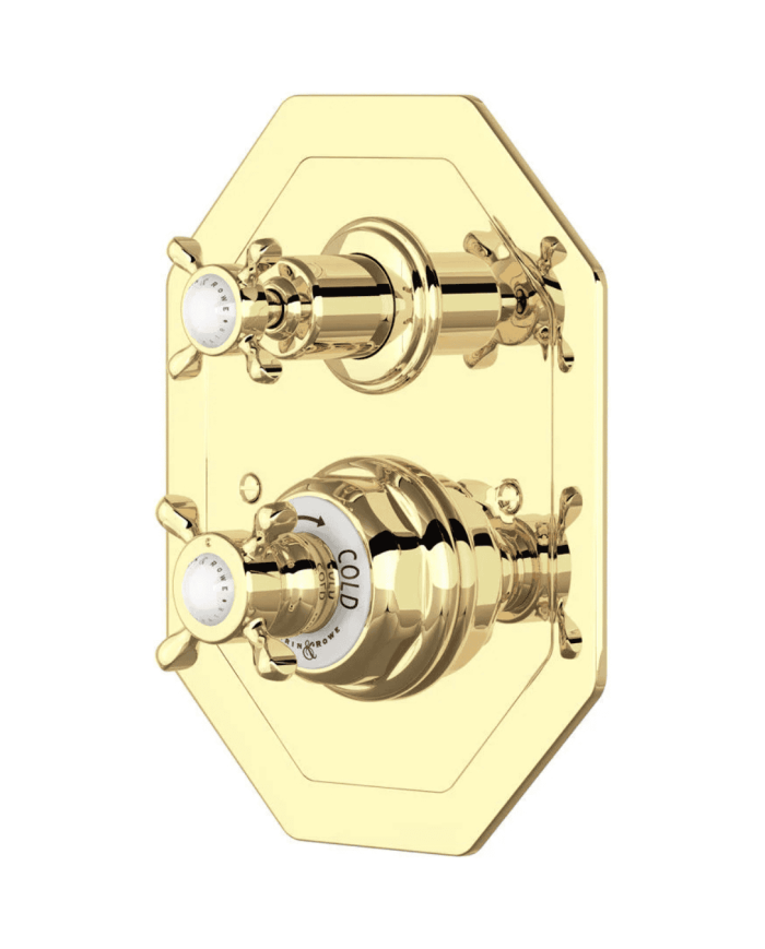 Mitigeur thermostatique encastré 2 voies croisillons Traditional - Perrin & Rowe