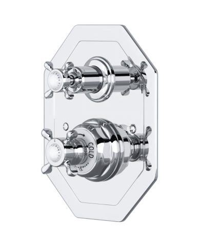 Mitigeur thermostatique encastré 2 voies croisillons Traditional - Perrin & Rowe