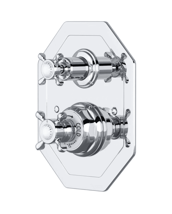 Mitigeur thermostatique encastré 2 voies croisillons Traditional - Perrin & Rowe