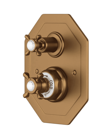 Mitigeur thermostatique encastré 2 voies croisillons Traditional - Perrin & Rowe
