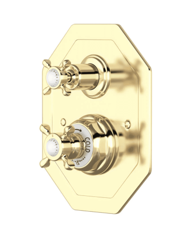 Mitigeur thermostatique encastré 2 voies croisillons Traditional - Perrin & Rowe