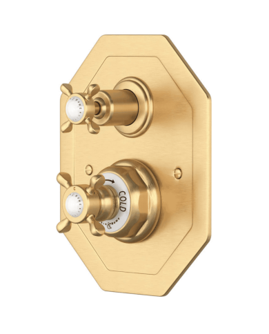 Mitigeur thermostatique encastré 2 voies croisillons Traditional - Perrin & Rowe