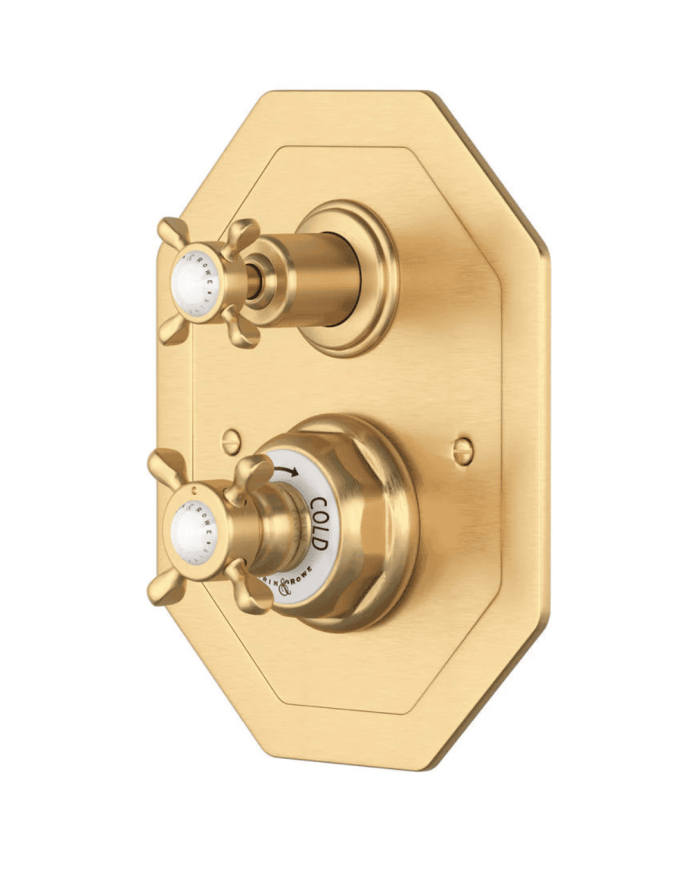 Mitigeur thermostatique encastré 2 voies croisillons Traditional - Perrin & Rowe