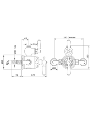 Mitigeur douche thermostatique apparent Traditional - Perrin & Rowe