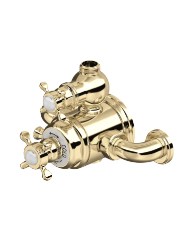 Mitigeur douche thermostatique apparent croisillons Traditional - Perrin & Rowe