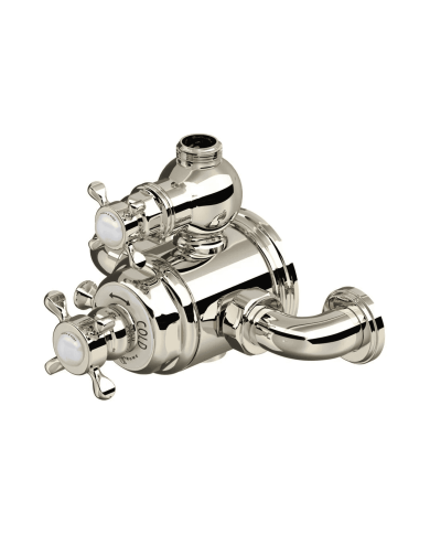 Mitigeur douche thermostatique apparent croisillons Traditional - Perrin & Rowe
