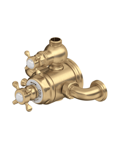 Mitigeur douche thermostatique apparent croisillons Traditional - Perrin & Rowe