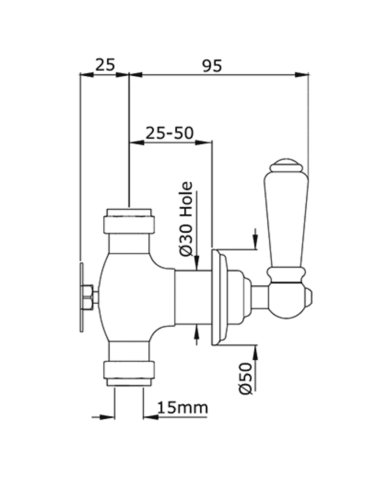 Robinet d'arrêt encastré 1/2" Traditional - Perrin & Rowe