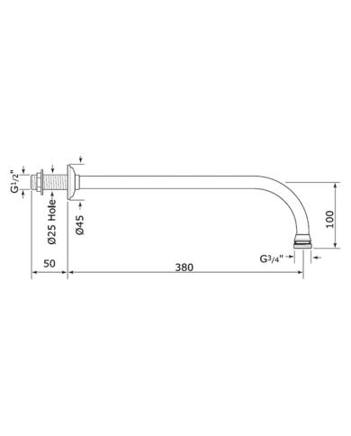 Bras de douche Traditional - Perrin & Rowe
