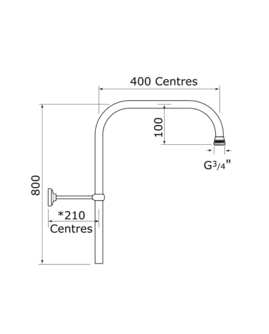 Colonne de douche fixe 800mm Traditional - Perrin & Rowe