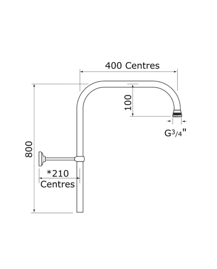 Colonne de douche fixe 800mm Traditional - Perrin & Rowe