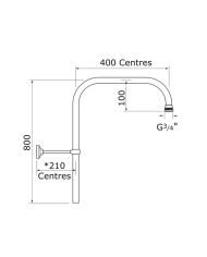 Colonne de douche fixe 800mm Traditional - Perrin & Rowe