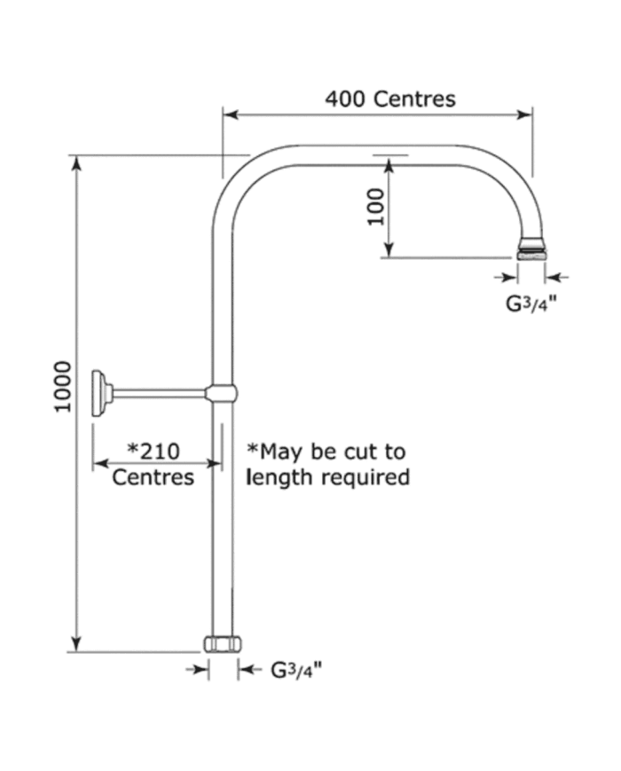 Colonne de douche fixe 1000mm Traditional - Perrin & Rowe