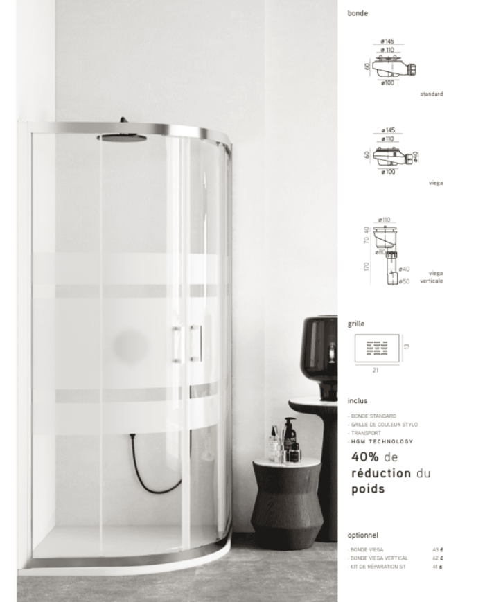 Receveur de douche Stylo Round - Mundilite