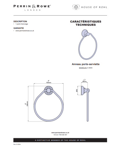Anneau porte-serviette Traditional - Perrin & Rowe
