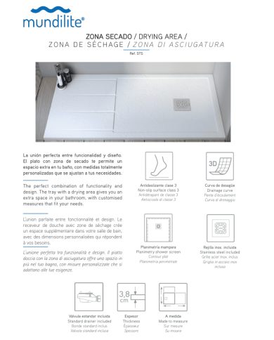 Receveur de douche ZONA SECADO - Mundilite