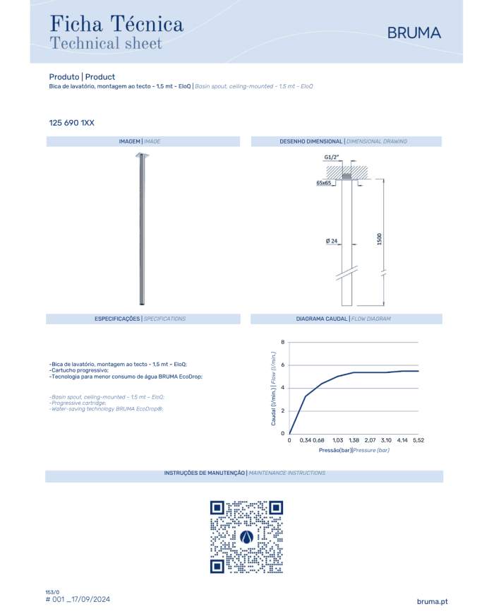 Bec pour lavabo vertical Breeze - Bruma