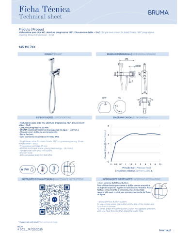 Robinet bidet/wc 180° Breeze - Bruma