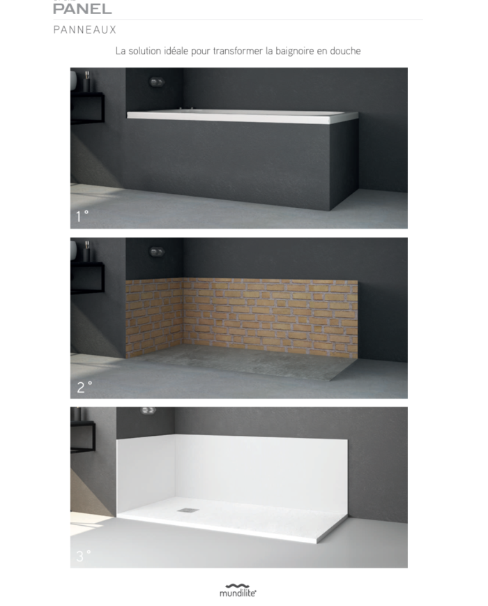 Panneau mural PUR Habillage mural pour douche - Mundilite