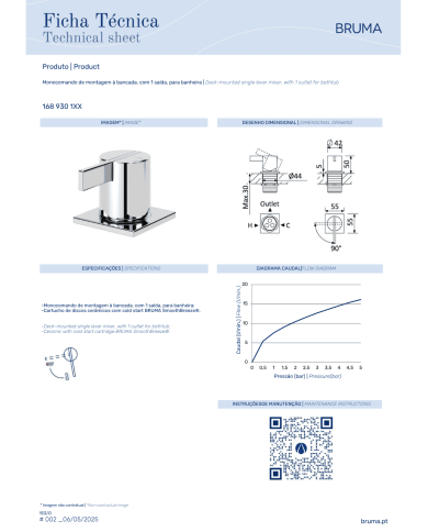 Mitigeur sur plan bain - douche Breeze - Bruma
