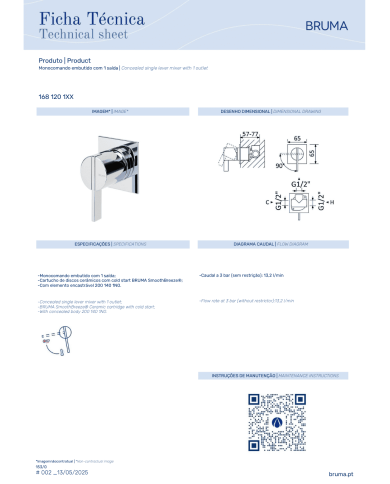 Mitigeur encastré 1 sortie Breeze - Bruma