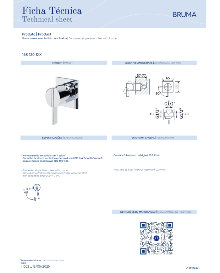 Mitigeur encastré 1 sortie Breeze - Bruma