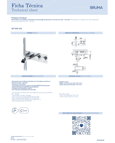 Mitigeur thermostatique encastré avec bec Breeze - Bruma