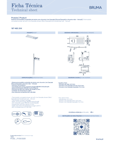 Thermostatique encastré douche cascade Breeze - Bruma
