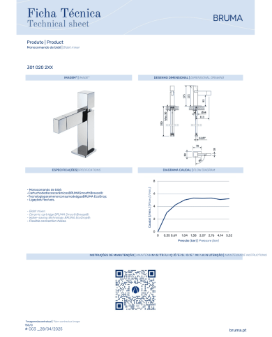 Mitigeur bidet Adamastor - Bruma