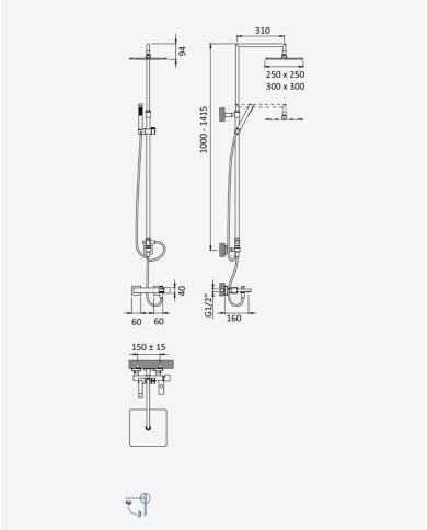 Colonne bain/douche system Adamastor - Bruma