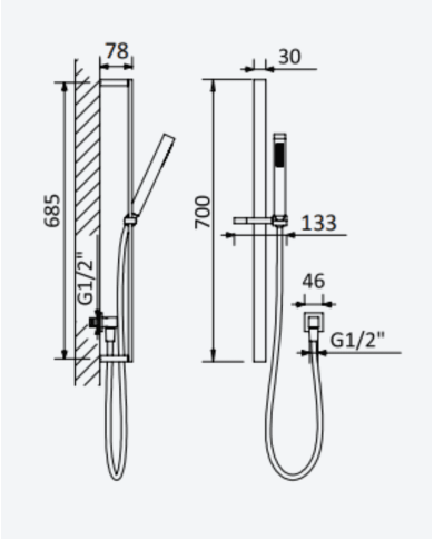 Garniture de douche barre Adamastor - Bruma
